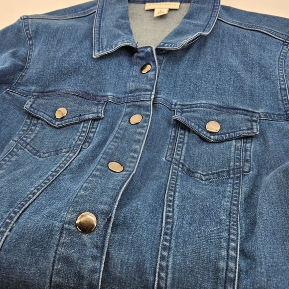 Appleseeds Denim Shacket Shirt Womens Size L Utility Everyday Casual Jacket - Picture 4 of 9